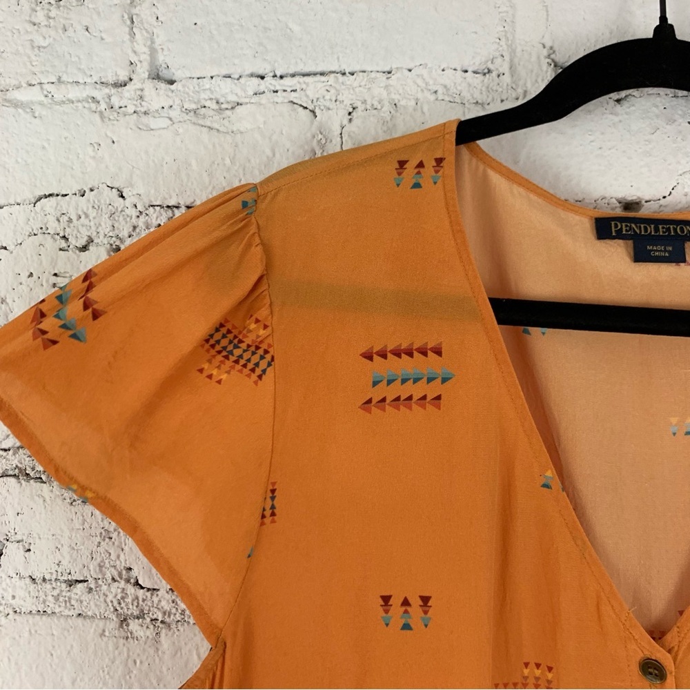 Pendleton Orange Midi Dress with Button Detail - image 2